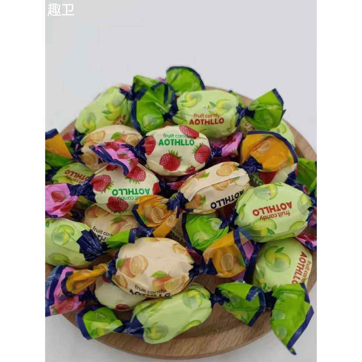 禄仪丰丽莎水果硬糖芒果白桃味软糖店面招待用糖儿童怀旧休闲零食
