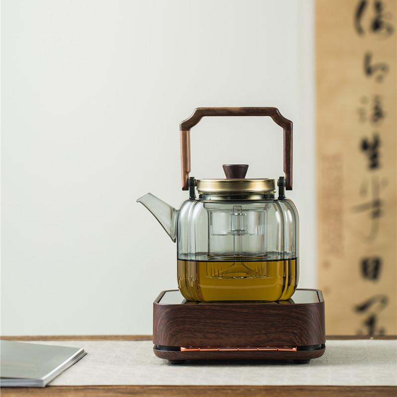 圣裔堂耐热玻璃提梁壶蒸煮一体泡茶器电陶炉专用煮茶壶网红壶家用