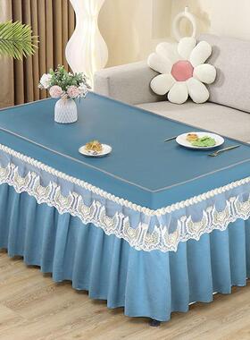 防滑茶几套罩新款全布包餐桌家防水蕾冠满家纺用丝桌布艺厅客电视