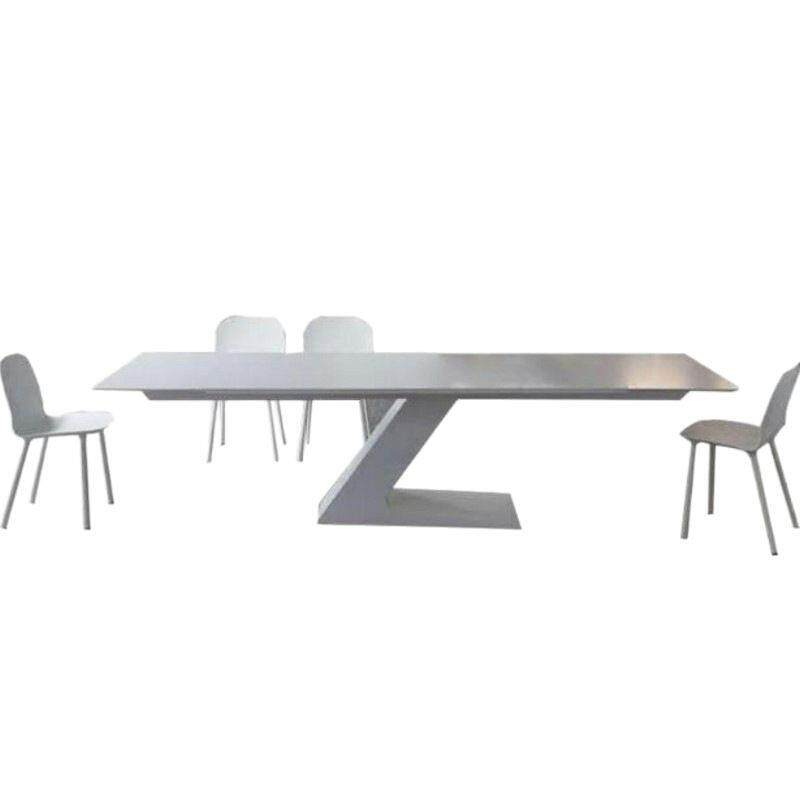 现代简约铁艺长条会议桌办公室主管单人电脑桌创意z字实木办公桌