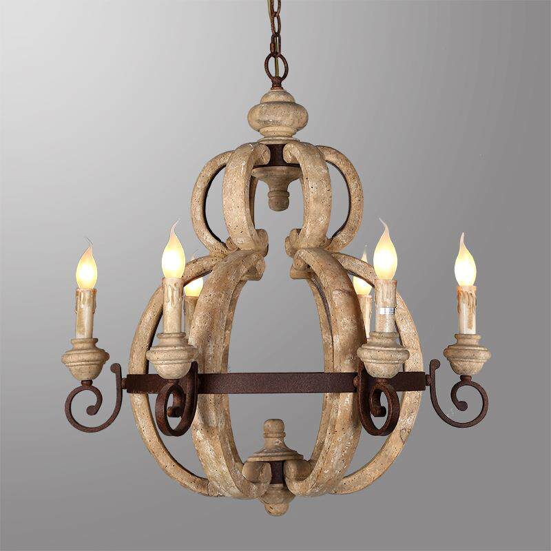 美式复古木艺吊灯欧式实木雕刻考弯葫芦衣帽间楼梯间卧室装饰吊灯