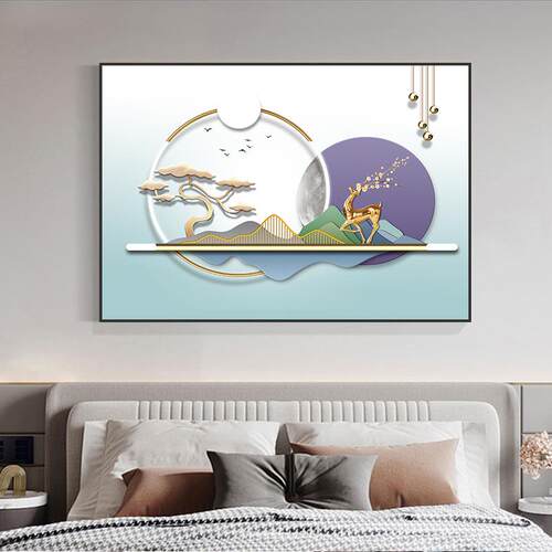 现代简约卧室装饰画 画床头挂画 画北欧主卧房间壁画 画酒店宾馆
