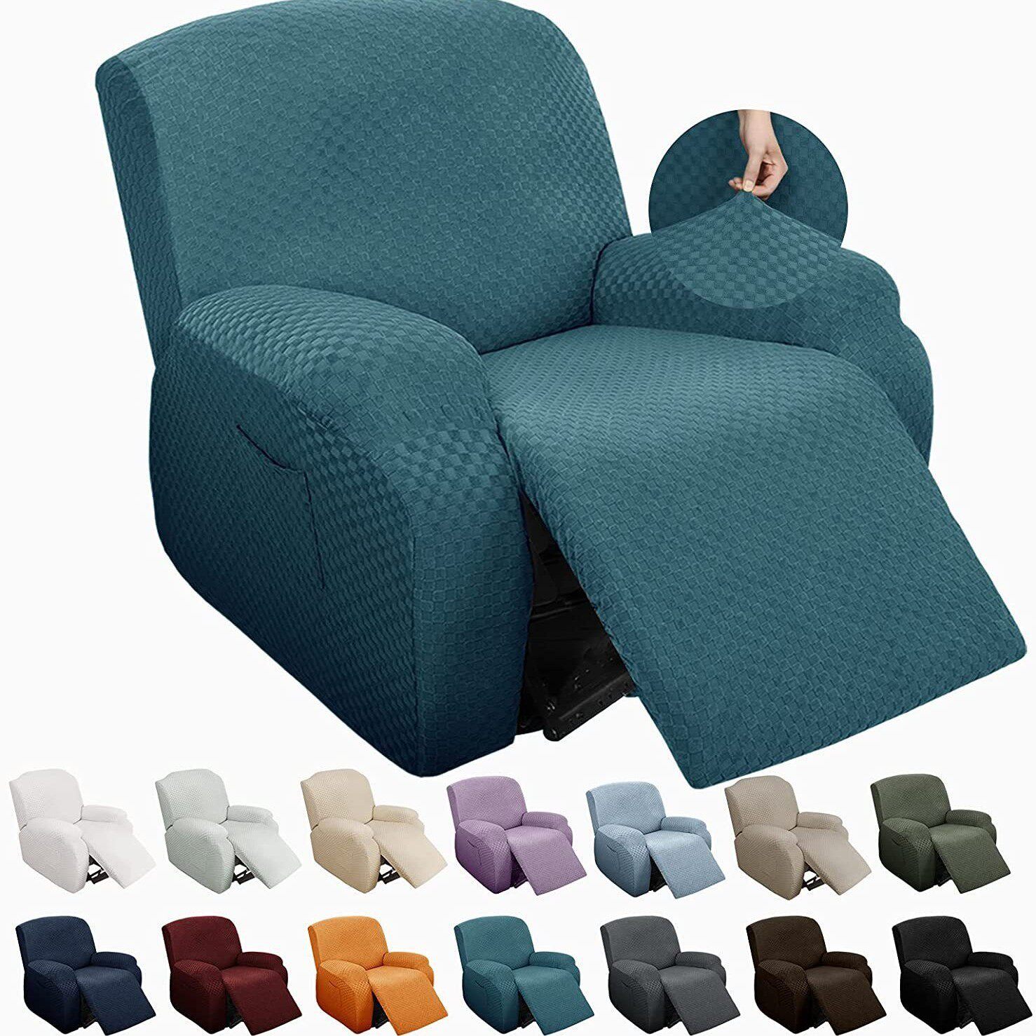 源头厂家亚马逊跨境弹力加厚全包按摩椅套提花布艺沙发躺椅罩