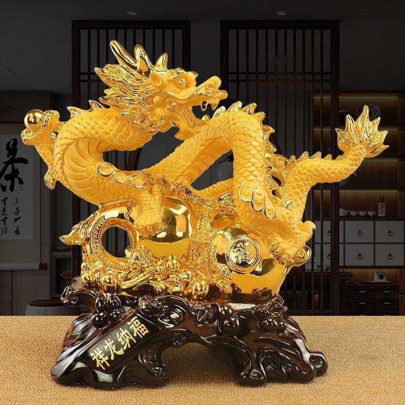祥龙纳福生肖龙摆件招财青龙助运龙饰品招财葫芦办公摆设开业送礼