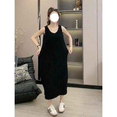 大码女装气质吊带连衣裙女夏季2024新款显瘦宽松内搭中长款背心裙