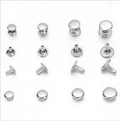 属现货供应面撞JDQ钉银色铜包铁金圆双形平面铆钉服饰鞋 子母扣帽