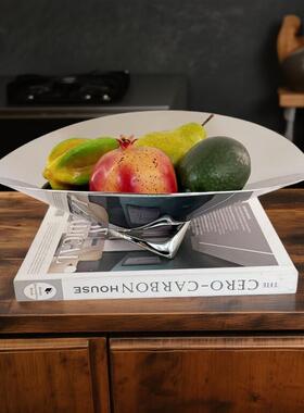 现代轻奢304不锈钢KTV水果盘家居酒店桌面茶几收纳托盘装饰品摆件