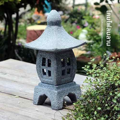 庭院花园小石灯摆件彷大理石红陶土草坪茶道陶瓷青石风灯园艺装饰