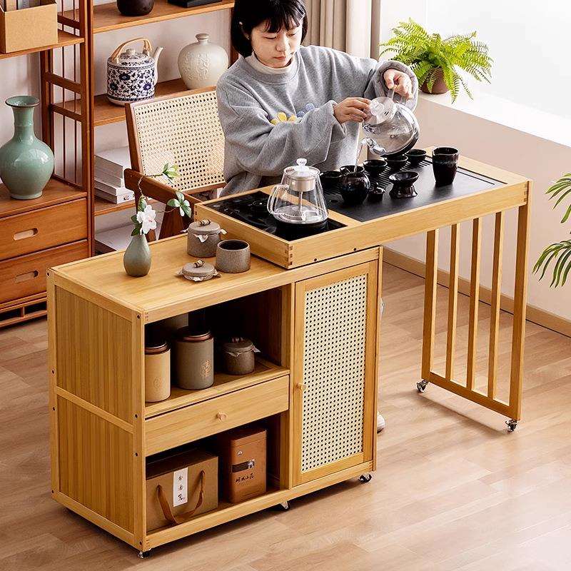 移动小型茶桌茶水柜家用放阳台泡茶桌茶台一体茶几桌子喝茶全套