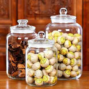 陈皮专用储存罐无铅玻璃大罐子茶叶保存密封罐泡酒瓶子食品收纳罐