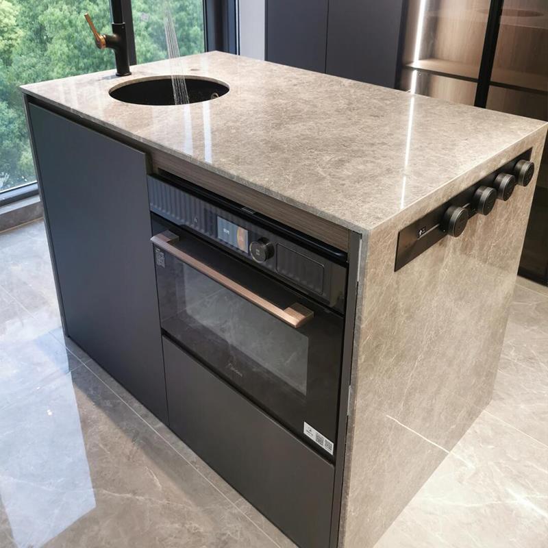 岩板岛台柜单独可移动开放式厨房独立中导台餐桌一体窄倒台小导台