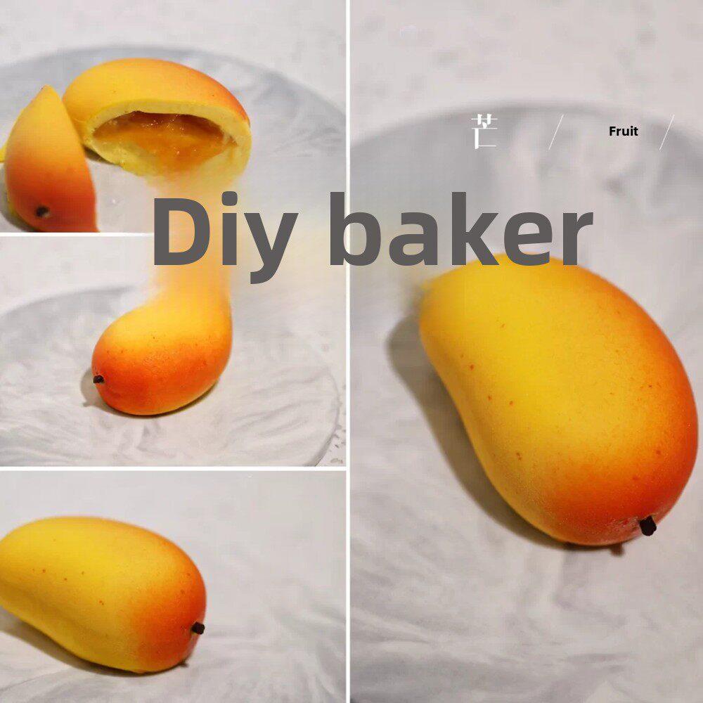 法式西点硅胶蛋糕模具6连立体仿真芒果慕斯模具水果矽胶家用烘焙