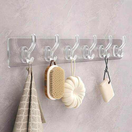 Bathroom and kitchen adhesive hooks, no drilling required, s