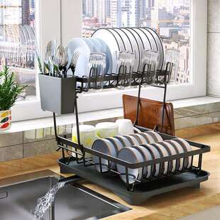 双层碗碟架沥水架厨房碗筷收纳架碗盘沥水碗架台面晾碗架