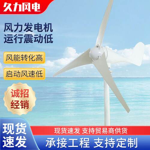 风力发电机家用500W24v风力发电机设备风力发电机路灯600W48V永磁