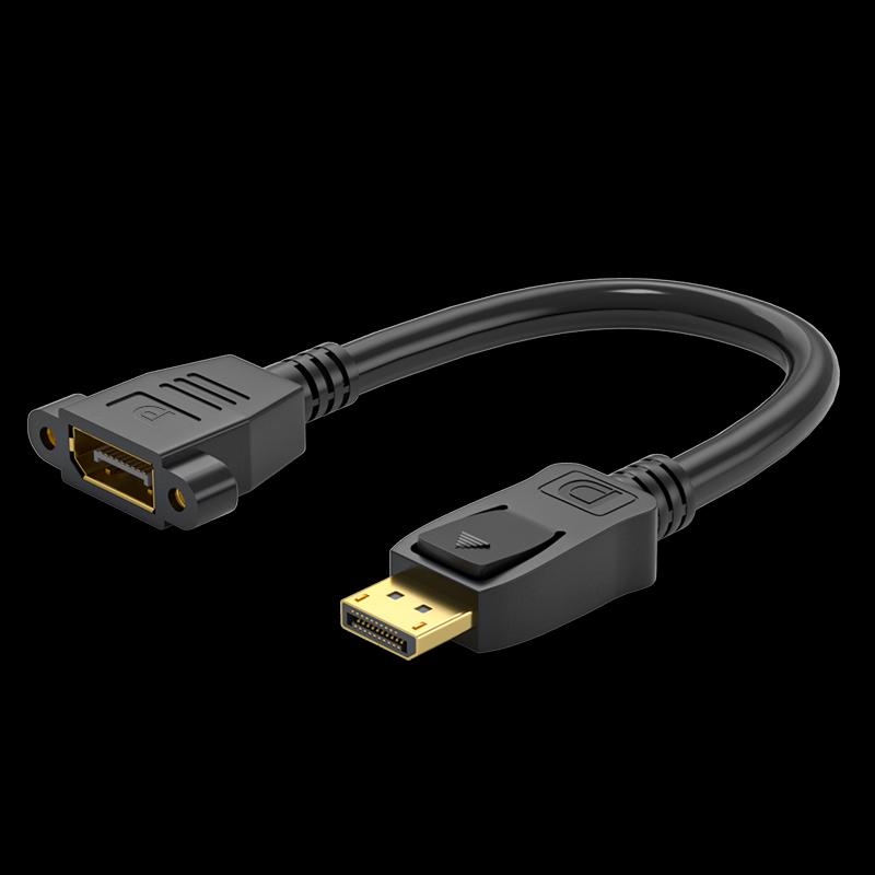 DP1.4公对母延长线8K带螺母displayport接口电脑电视4K高清转接线