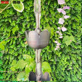 排水屋檐雨尺寸引水大雨导紫铜装 饰链屋檐链链链铃雨导雨雨别墅水