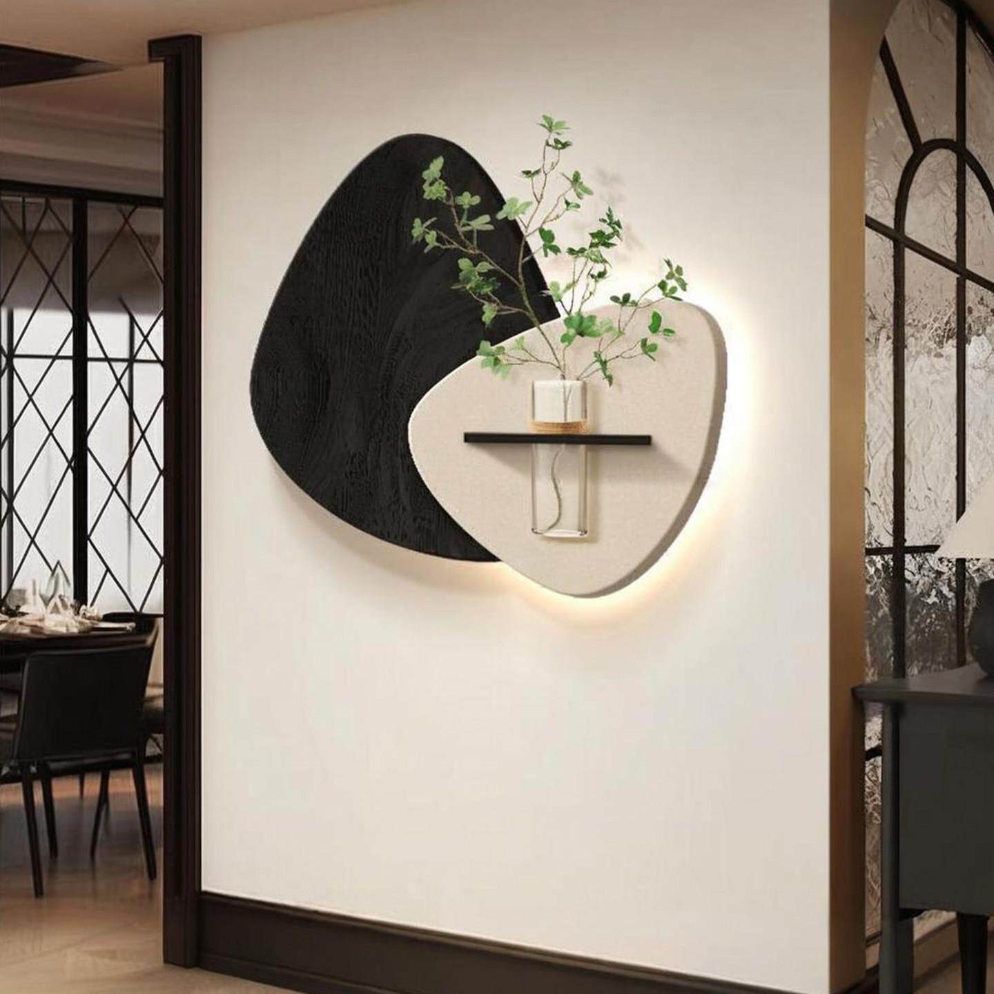 立体砂岩入户玄关装饰画水培绿植客厅电视沙发背景墙挂画高档壁画
