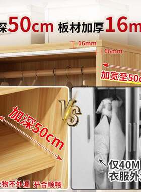 实木门简易衣柜推拉家用推拉门衣卧室纳小户出租房储物收型木质衣