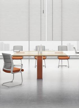 会议桌长桌椅无品牌/长组合会室方形白色多开会议桌接待桌简约现