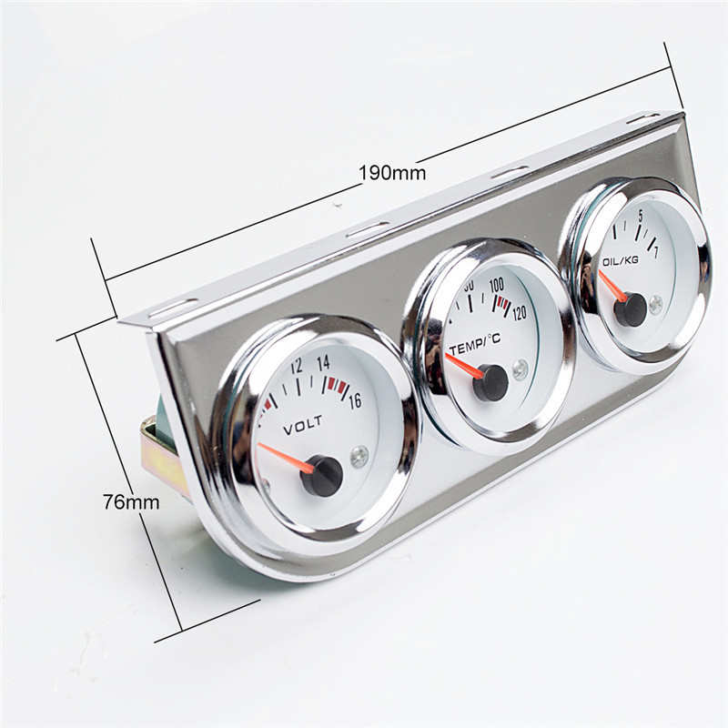 汽车仪表 改装汽车仪表黑色三联水温油温油压电压表品质保证 批发