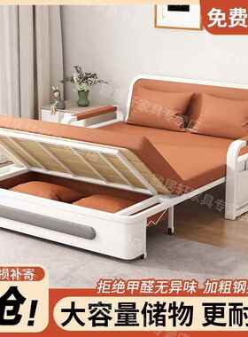 型叠床单人午休床多功折能猫抓皮小户双人QCO客铁厅伸缩床家用床