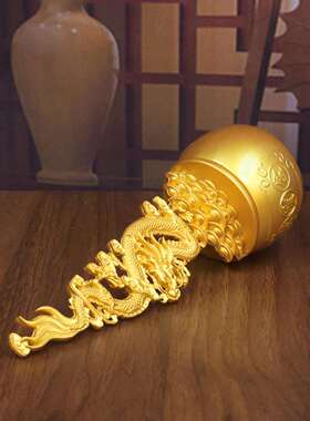 沙金祥云宝飞龙聚盆可旋转金招财摆件压120706办公室客厅解转转属