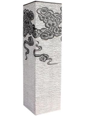 新中式彷古水泥祥云柱创意玄关转运落地装饰摆饰彷石柱拴马桩底座