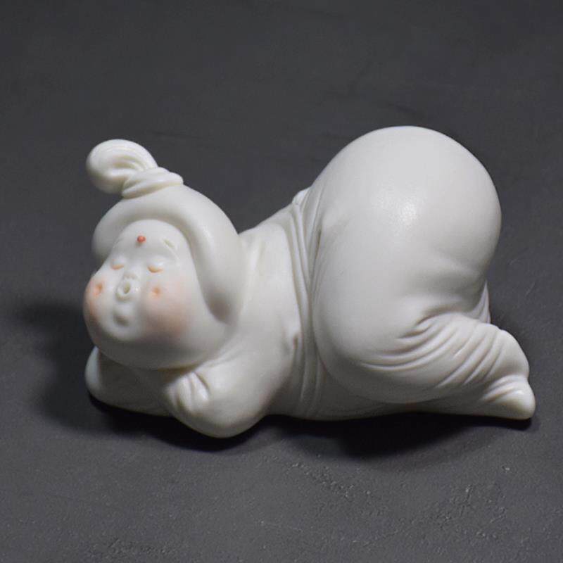 正品创意可面爱手工陶唐女文瓷房家用饰用品笔架丑萌桌摆件仕女小