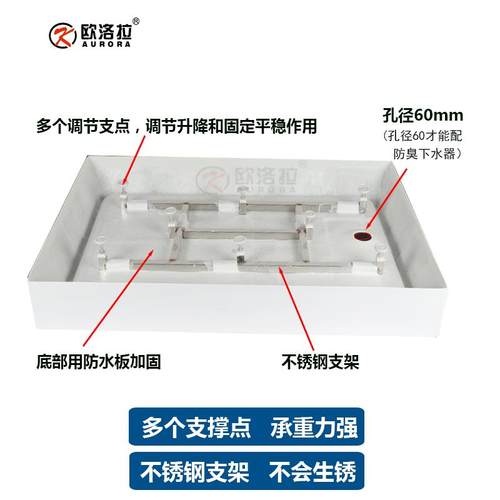 I加厚加大淋浴1房座浴整室体防水640底盆卫生间一体式亚克力方底