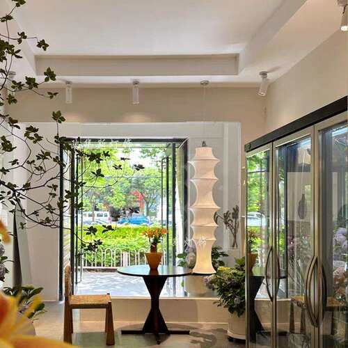 北欧竹节横条蚕丝竹节吊灯餐厅侘寂设计师民宿客厅卧室长条组合灯