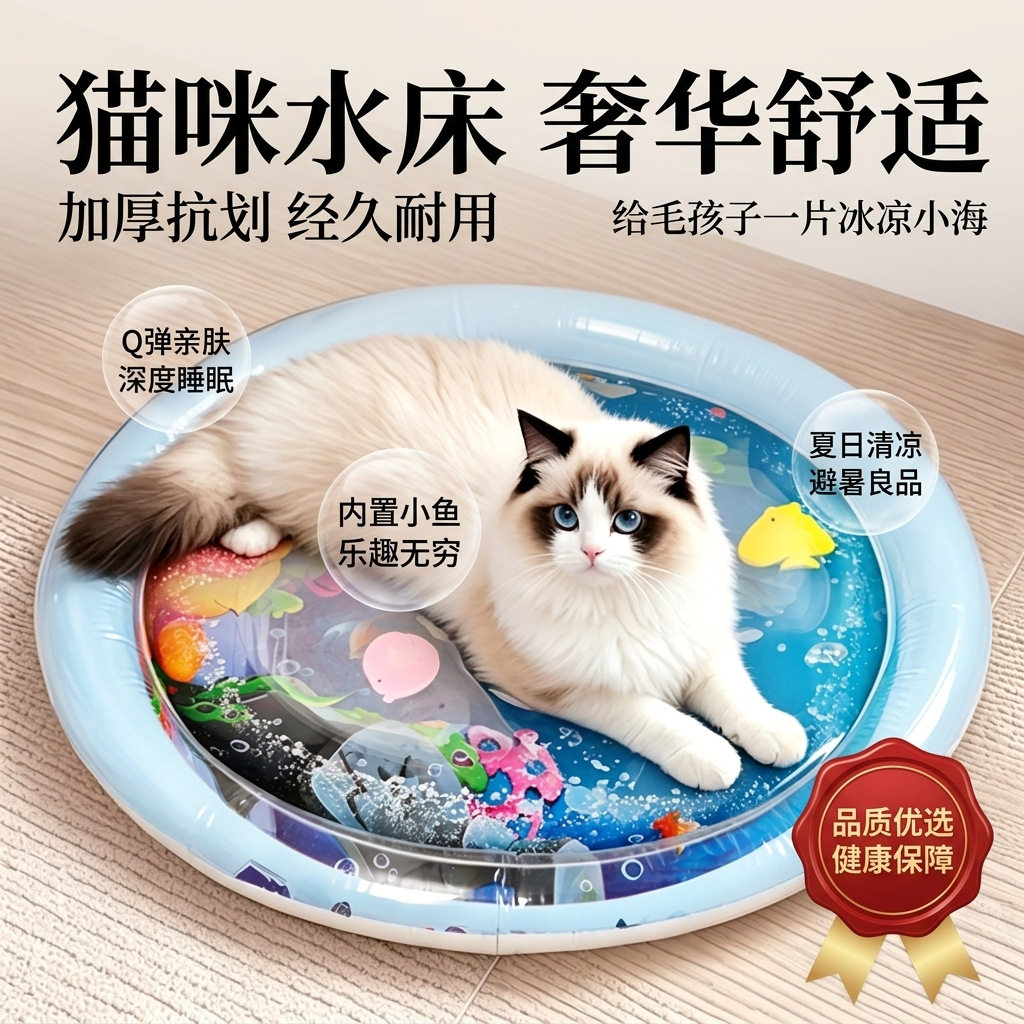 猫咪注水水床降温宠物智能玩具