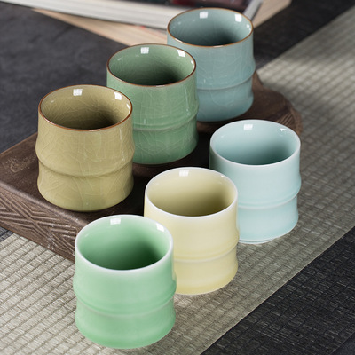 龙泉青瓷陶瓷哥窑裂纹开片马克杯