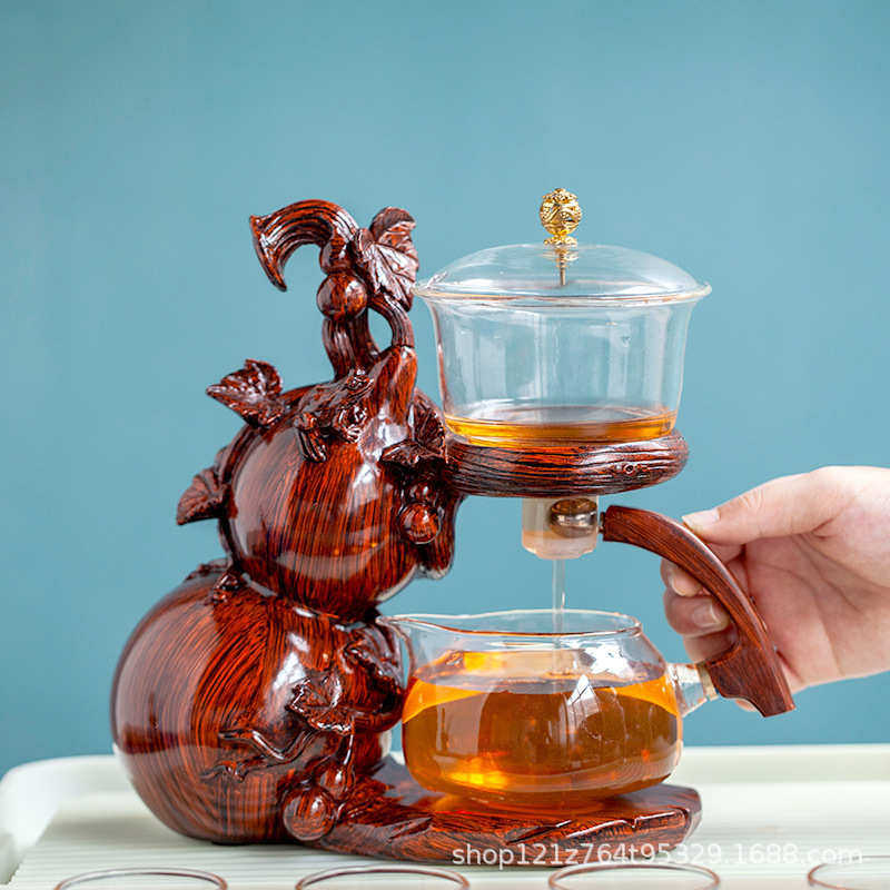 闽政葫芦懒人泡茶器耐热玻璃冲茶壶创意轻奢半全自动功夫茶具整套
