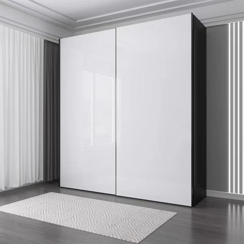 烤漆双拉门衣柜家用卧室移门大衣橱定制滑门三门趟柜2025年新款