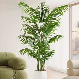 室内客厅绿仿真仿生格落地风植尾葵假造景盆栽散蔷装饰树摆件