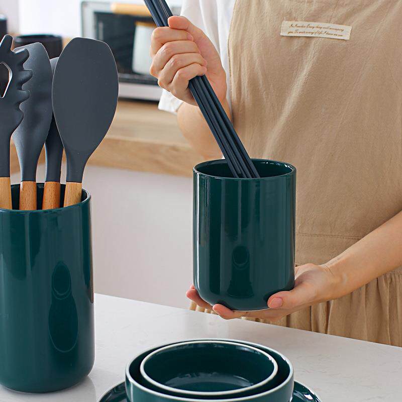 Ceramic chopstick holder kitchen utensil storage bottle