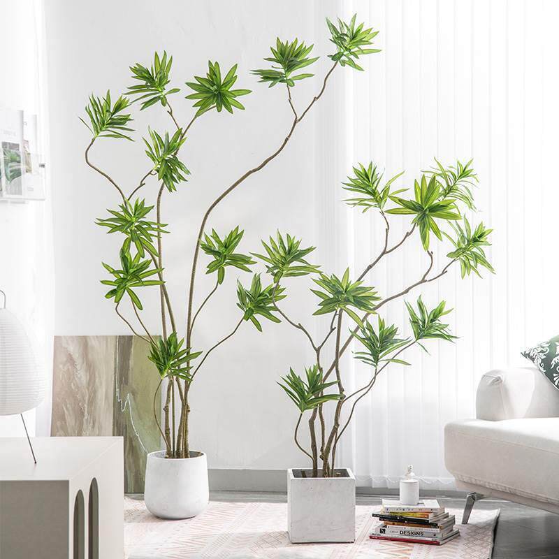 特惠直销仿真百合外竹绿植大型tb-73209室内仿摆生假花盆栽客厅落