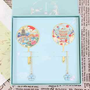 浙江景点金属书签杭州西湖普陀山隐寺杭州宋城文创纪念定制雕刻