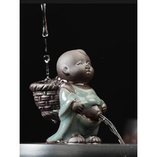 可爱尿童茶宠摆件精品小孩撒尿娃娃喷水童子哥窑紫砂创意茶具配件