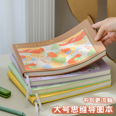糯米手感柔皮B5思维导图专用笔记本本子大号横翻简约大学生学习考