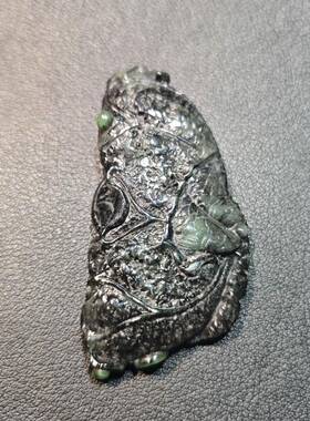 悦缅缘四会翡翠天光墟天然缅甸A货翡翠挂件翡翠手工残荷系列
