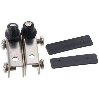4 Pairs Silver Glass Clamp Polished Iron Pivot Hinge Door