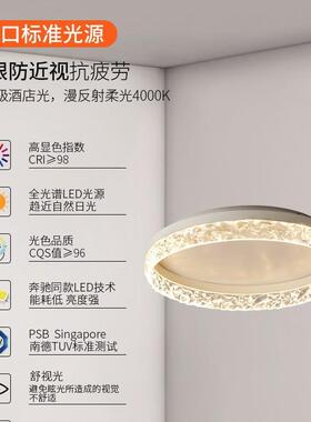 极简全光谱卧室灯现代简约2025新款主卧灯北欧灯具led书房吸顶灯