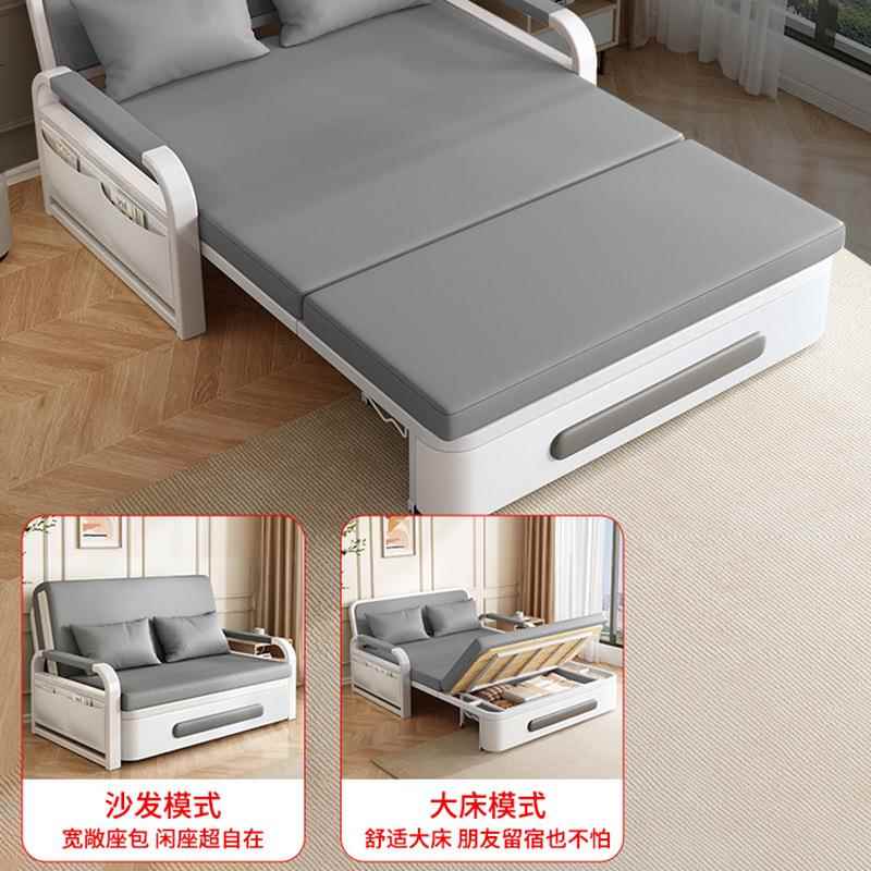 家用客厅沙发床两用小户型1米5宽折叠单人可伸缩简易床储物