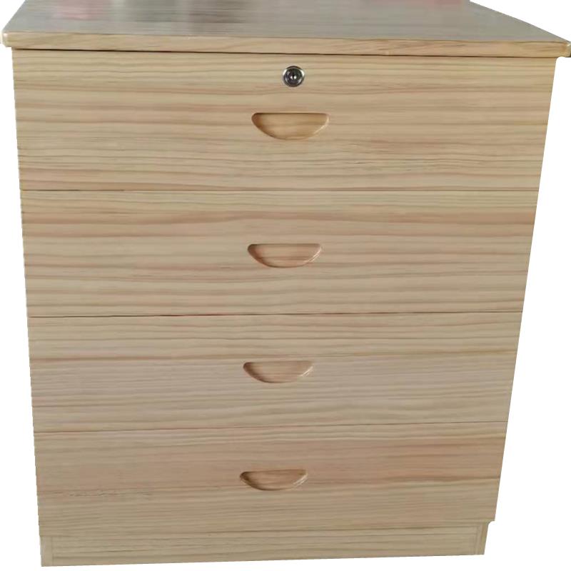 正品定五全实木代床头柜带锁三四斗柜简约现客厅卧室阳制台收纳储