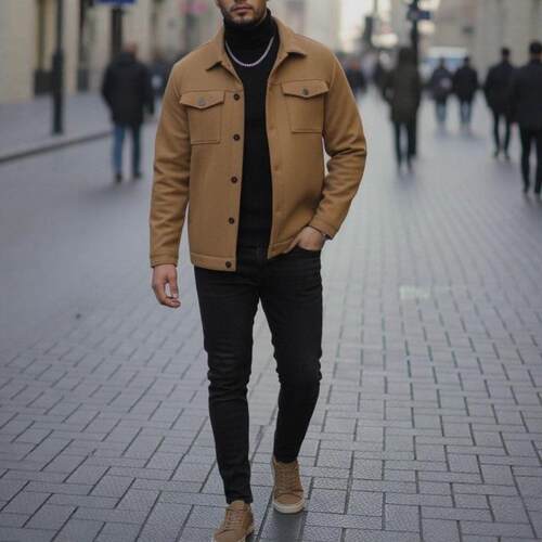 Men's collar woolen jacket sports jacket