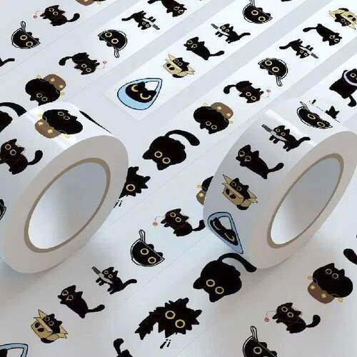 500Pcs/Roll Creative Self-adhesive Cat Stickers Cartoon