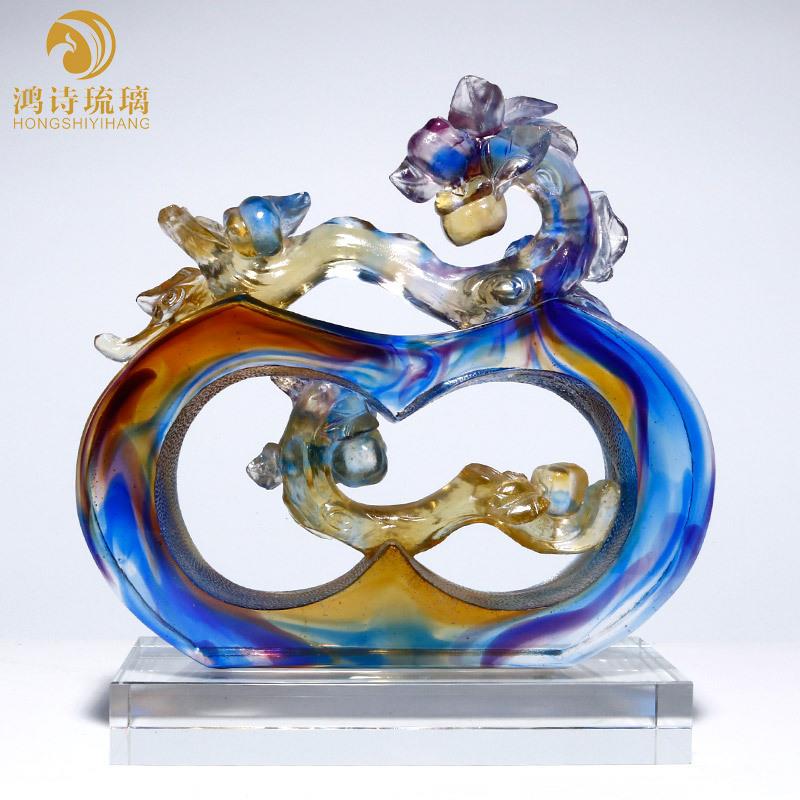 开市大吉琉璃摆件公司开业送礼纪念年会庆祝创意工艺品客厅家居乔
