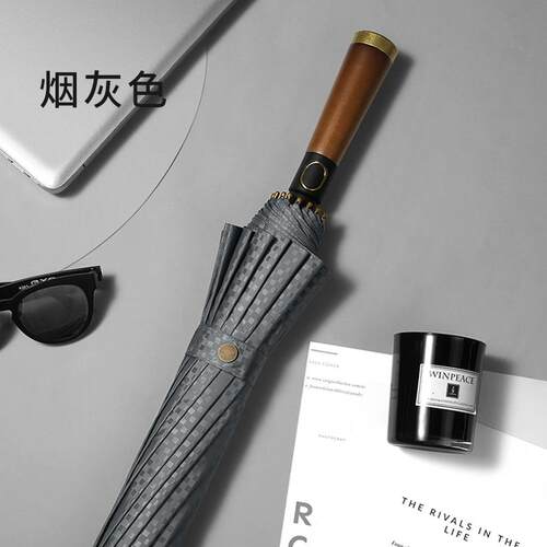 高档复古轻奢16骨骨莲柄直雨伞长柄抗强风双人暴风雨专用花120cm